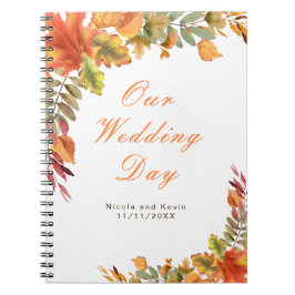Rustic Autumn Fall Leaves Wedding planner Notitieboek