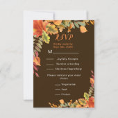 Rustic Autumn Fall Leaves Wedding Reception RSVP Kaartje (Voorkant)