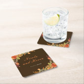 Rustic Autumn Fall Leaves Wedding Thank You Kartonnen Onderzetters (Insitu)