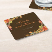 Rustic Autumn Fall Leaves Wedding Thank You Kartonnen Onderzetters (Schuin)