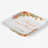 Rustic Autumn Fall Leaves Wedding Thank You Papieren Bordje (Gebogen)