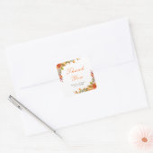 Rustic Autumn Fall Leaves Wedding Thank You Vierkante Sticker (Envelop)