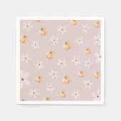 Rustic Autumn Fall Pumpkin and Daisy Baby shower Servet (Voorkant)