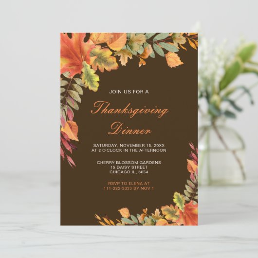 Rustic Autumn Fall verlaat Thanksgiving Kaart (Staand voorkant)