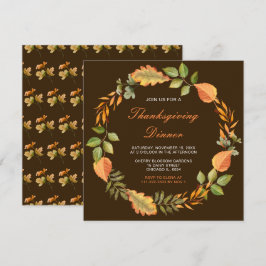 Rustic Autumn Fall verlaat Thanksgiving Kaart