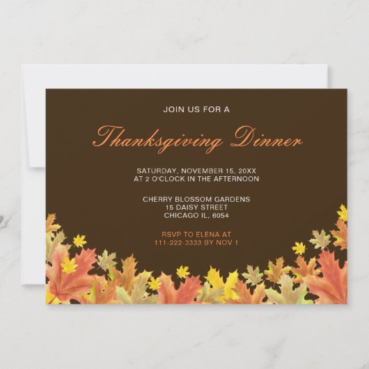 Rustic Autumn Fall verlaat Thanksgiving Kaart (Achterkant)