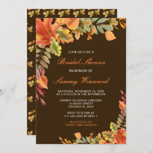 Rustic Autumn Fall verlaat Vrijgezellenfeest Kaart