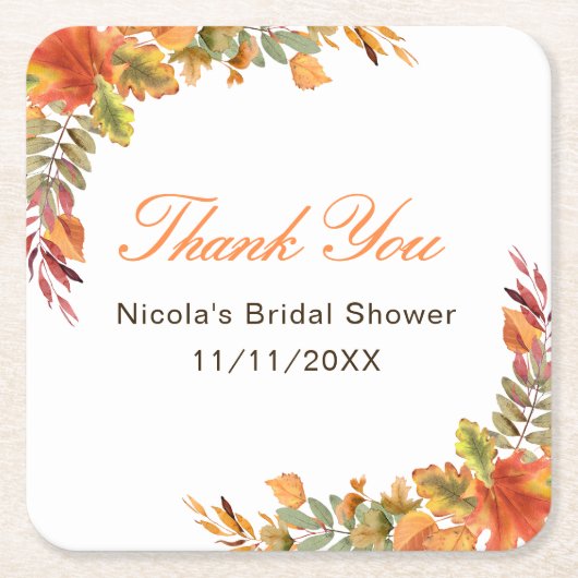 Rustic Autumn Fall verlaat Vrijgezellenfeest Kartonnen Onderzetters (Voorkant)