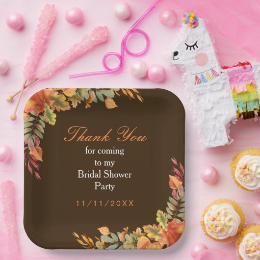 Rustic Autumn Fall verlaat Vrijgezellenfeest Papieren Bordje (Feest)