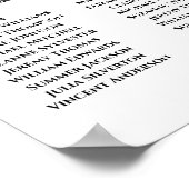 Rustic Autumn Floral 6 Table Wedding Seating Chart Poster (Hoek)