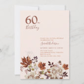 Rustic Autumn Floral Adult Milestone Birthday Kaart (Voorkant)