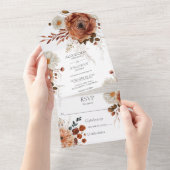Rustic Autumn Floral All In One Uitnodiging (Afscheurbaar)