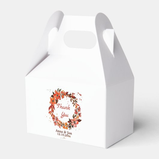 Rustic Autumn Floral Bedankdoosjes (Voorkant Zijde)