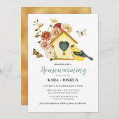 Rustic Autumn Floral Bird House Housewarming Kaart (Voorkant / Achterkant)