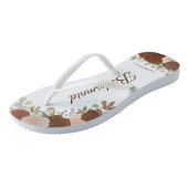 Rustic Autumn Floral Elegant Bridesmaid Wedding Teenslippers (Schuin)