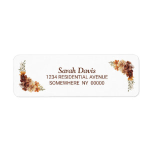 Rustic Autumn Floral Etiket