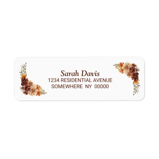 Rustic Autumn Floral Etiket (Voorkant)