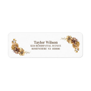 Rustic Autumn Floral Etiket