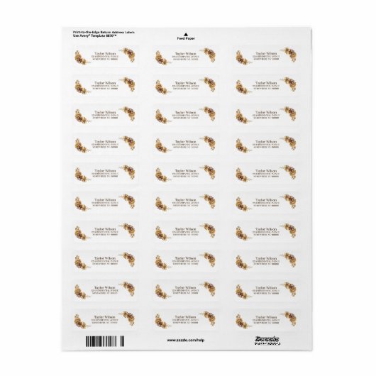 Rustic Autumn Floral Etiket (Full Sheet)