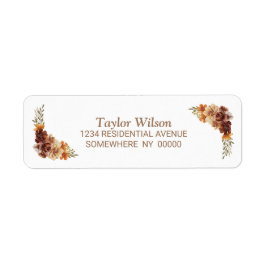 Rustic Autumn Floral Etiket