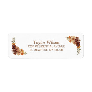 Rustic Autumn Floral Etiket