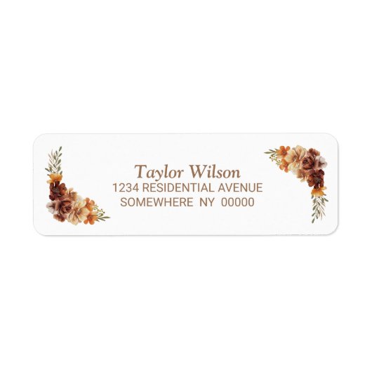 Rustic Autumn Floral Etiket (Voorkant)