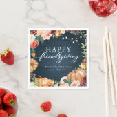 Rustic Autumn Floral Friendsgiving Dinner Napkins Servet (Insitu)