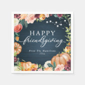Rustic Autumn Floral Friendsgiving Dinner Napkins Servet (Voorkant)