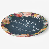 Rustic Autumn Floral Friendsgiving Papieren Bordje (Gekanteld)