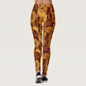 Rustic Autumn Floral Geometric Pattern (10) Leggings (Achterkant)