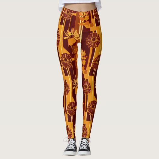 Rustic Autumn Floral Geometric Pattern (5) Leggings (Voorkant)