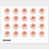 Rustic Autumn Floral Little Pumpkin Baby shower Ronde Sticker (Vel)