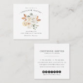 Rustic Autumn Floral | LOGO WATERVERF Vierkante Visitekaartje (Voorkant / Achterkant)