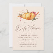 Rustic Autumn Floral Pumpkin Baby shower Kaart (Voorkant)