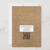 Rustic Autumn Floral QR Code RSVP Land Weddenschap Kaart (Achterkant)