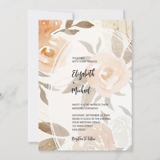 Rustic Autumn Floral QR Code Weddenschap Alle in é Kaart (Voorkant)