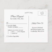 Rustic Autumn Floral String Lights Wedding RSVP Uitnodiging Briefkaart (Achterkant)