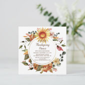 Rustic Autumn Floral Thanksgiving Kaart (Staand voorkant)