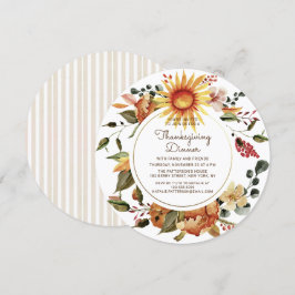 Rustic Autumn Floral Thanksgiving Kaart