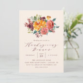 Rustic Autumn Floral Thanksgiving Kaart