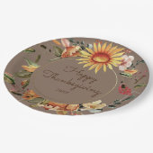Rustic Autumn Floral Thanksgiving Papieren Bordje (Gekanteld)