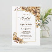 Rustic Autumn Floral Vrijgezellenfeest Kaart (Staand voorkant)