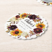 Rustic Autumn Floral Vrijgezellenfeest Kartonnen Onderzetters (Gekanteld)