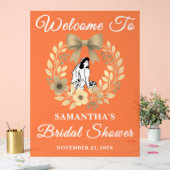 Rustic Autumn Floral Vrijgezellenfeest Welkom Acryl Bord (Huwelijk)