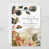 Rustic Autumn Floral Waterverf Birthday Kaart (Voorkant)