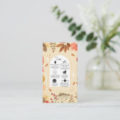 Rustic Autumn Floral Waterverf Logo Visitekaartje (Staand voorkant)