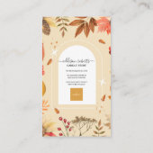 Rustic Autumn Floral Waterverf Logo Visitekaartje (Achterkant)