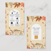 Rustic Autumn Floral Waterverf Logo Visitekaartje (Voorkant / Achterkant)