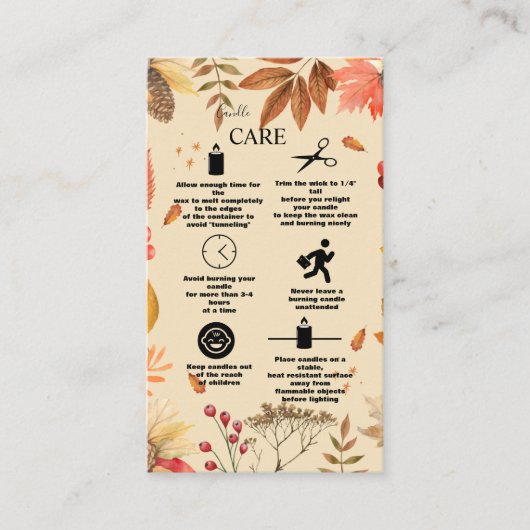 Rustic Autumn Floral Waterverf Logo Visitekaartje (Voorkant)