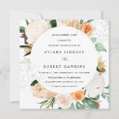 Rustic Autumn Floral Waterverf Wedding Kaart (Voorkant)